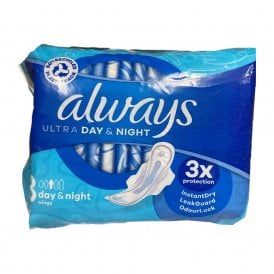 Always Ultra Day & Night Sanitary Towels With Wings Size 3 9's