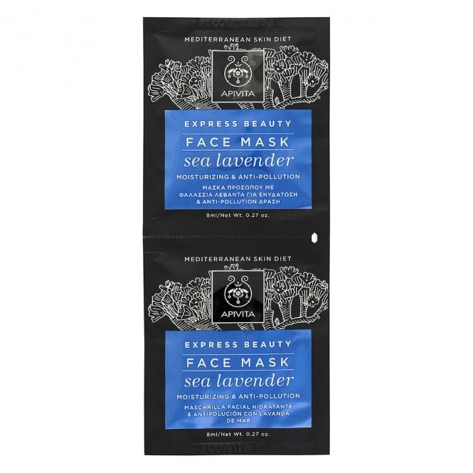 APIVITA Express Beauty Moisturizing & Antipollution Face Mask With Sea Lavender 2X8ml