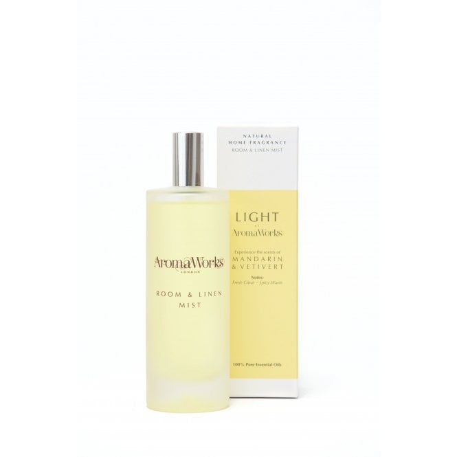 Aromaworks Light Range Mandarin & Vetivert Room Mist 100ml