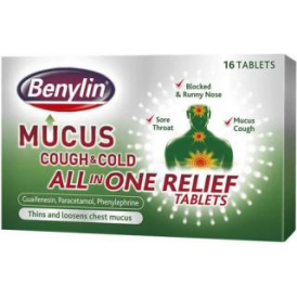 Benylin Mucus Cough And Cold All In One Relief Tablets - 16