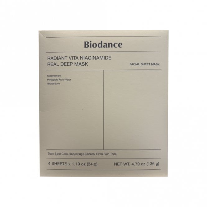 Biodance Radiant Vita Niacinamide Real Deep Mask 4 x 34g