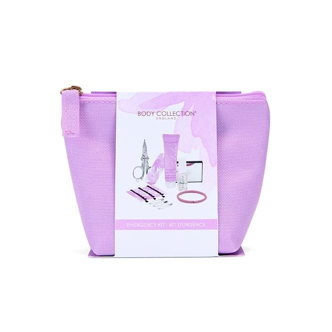 Body Collection Emergency KitMini Cosmetic Bag, 18g Multi Purpose Balm, 4ml Clear Nail Varnish, Mirror, 6 x Bobby Pins, Nail File, Folding Scissors, 3 x Safety Pins, Hair Bobble
