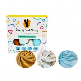 Bunny & Birdy 3 Ultra Soft Muslin Cloths 60cm x 60cm