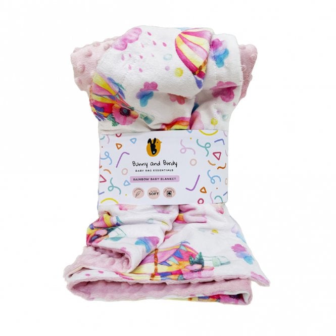 Bunny & Birdy Girls Hot Air Balloon Blanket 100cm x 70cm