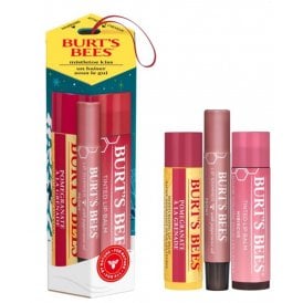 Burt's Bees Mistletoe Kiss Pink 3pc Lip Gift Set4.25g Pomegranate Lip Balm Stick, 4.25g Hibiscus Tinted Lip Balm & 2.6g Peony Lip Shimmer