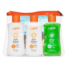Calypso Travel Pack 100mlContains:1x Sun Lotion Spf15 100ml1x Sun Lotion Spf20 100ml1x Aloe Vera Aftersun 100ml