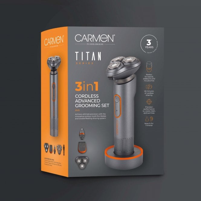 Carmen Titan Mens 3 In 1 Shaving & Hair Cutting Gift Set