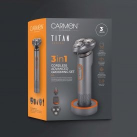 Carmen Titan Mens 3 In 1 Shaving & Hair Cutting Gift Set