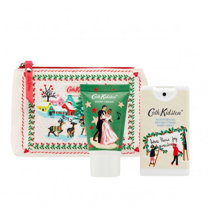 Cath Kidston Shine Bright Cosmetic Pouch 30ml Hand Cream, 15ml Hydrate Scent Refresh Hand Spray