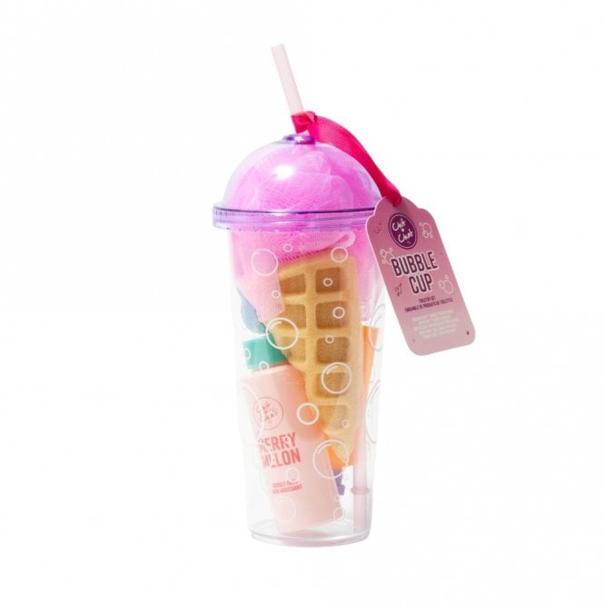 Chit Chat Bubble Cup Gift SetDrinking Cup With Straw, 75ml Bubble Bath, 30ml Body Wash, 50g Bath Fizzer, Shower Sponge