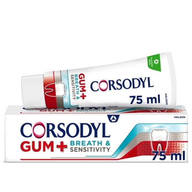 Corsodyl Gum + Breath & Sensitivity Whitening Toothpaste 75ml