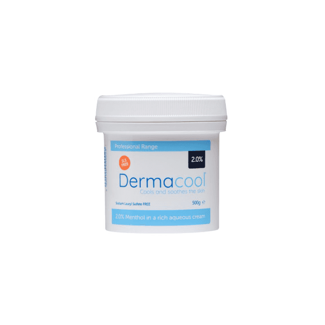 Dermacool Menthol in Aqueous cream 2% 500g pot