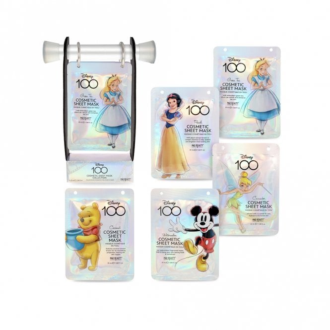 Disney 100 25ml 5pc Face Mask Collection25ml Cucumber Mask, 25ml Coconut Mask, 25ml Watermelon Mask, 25ml Peach Mask, 25ml Green Tea Mask