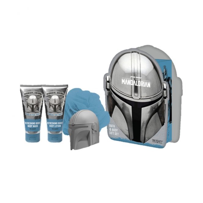 Disney Mandalorian 4pc Gift Set100ml Body Wash, 100ml Body Lotion, 50g Bath Fizzer, Body Puff