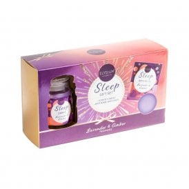 Elysium Spa Sleep 2pc Gift Set85g Candle, 200g Bath Salts, 50g Lavender & Amber Bath Bomb