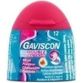 Gaviscon Double Action Handy Pack Chewable 12 Tabs