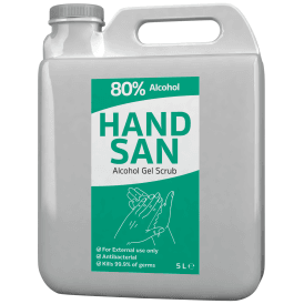 Hand San 80% Alcohol Gel Scrub 5 Litres