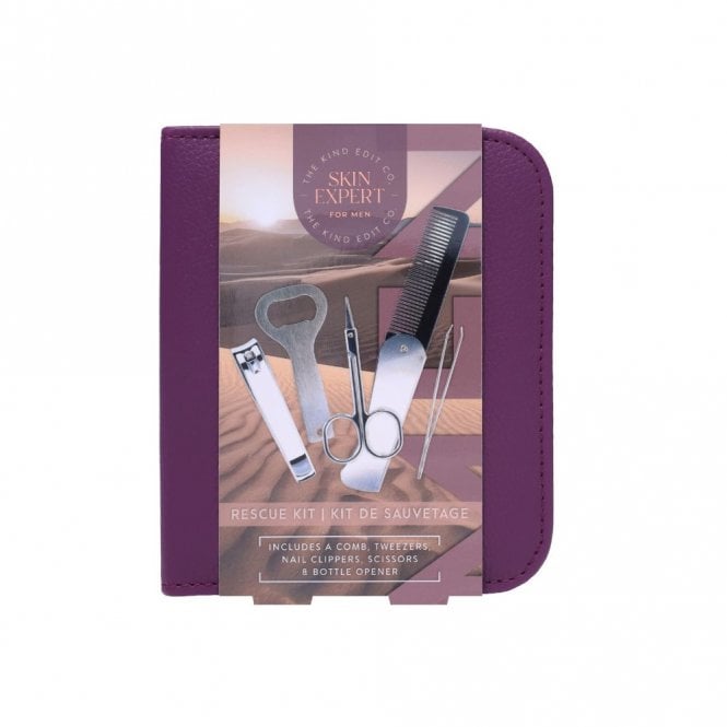 Kind Rescue Kit Manicure Pouch, Hair Comb, Nail Scissors, Tweezers, Nail Clippers, Bottle Opener