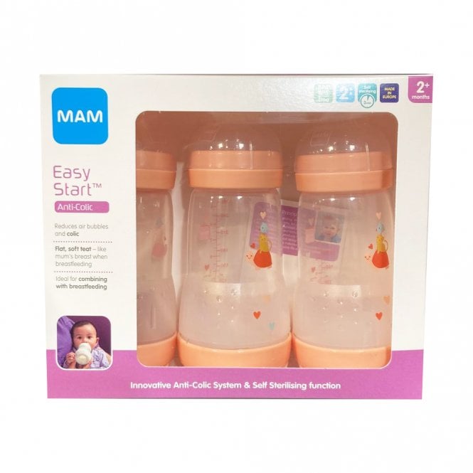 MAM Easy Start Anti-Colic Triple Pack Bottles 260ml 2+ Months