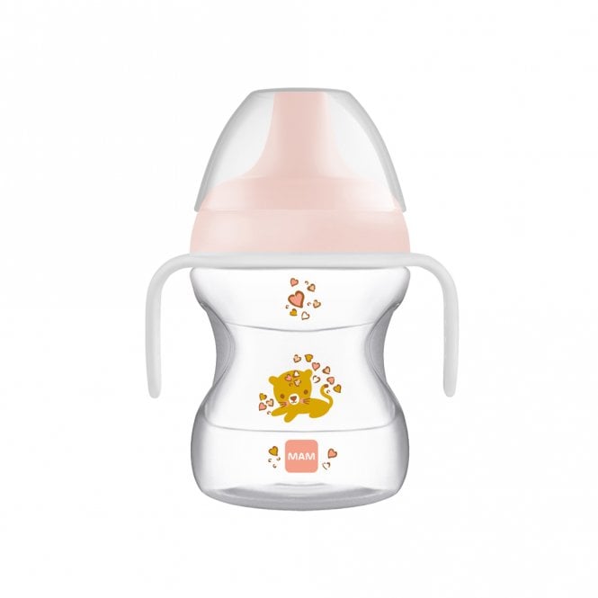 MAM Learn To Drink Girls Cup With Glow Handles 190ml 6+ Months