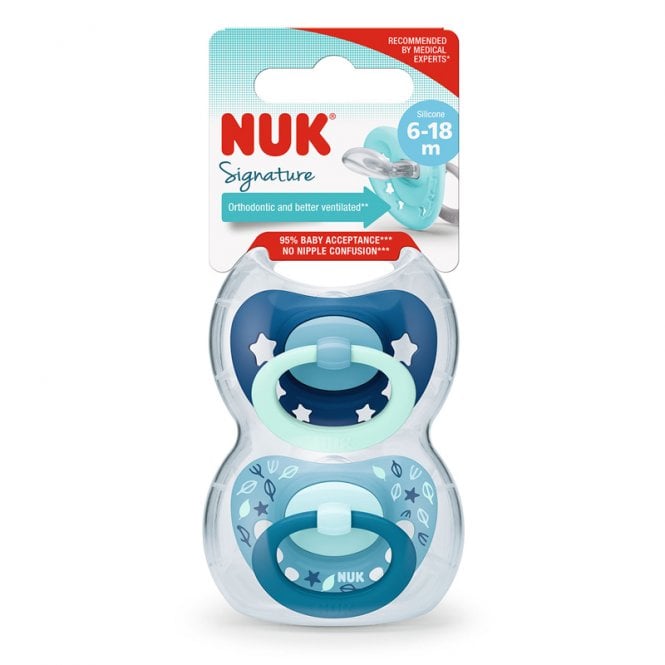 Nuk First Choice Day & Night Boys Twin Pack Soother 6-18 Months