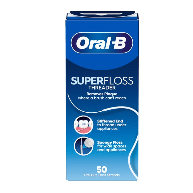Oral B Super Floss Threader For Braces & Implant Strands 50m
