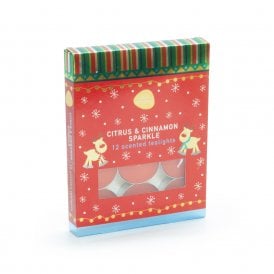 Pan Aroma Citrus & Cinnamon Sparkle 12Pk Reindeer Tealights