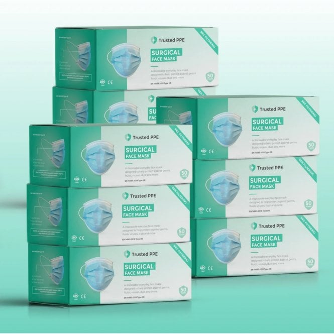  Ply Disposable Ear Loop Medical Masks Type IIR 50 pack