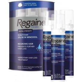 Regaine Xtra Strength 5% Cut Foam 73ml 3 Bottles
