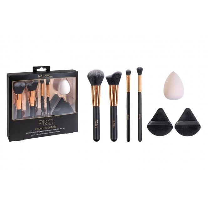 Royal Cosmetics Pro Make Up Brush Set4 x Brushes, Make Up Sponge, 2 x Powder Puffs
