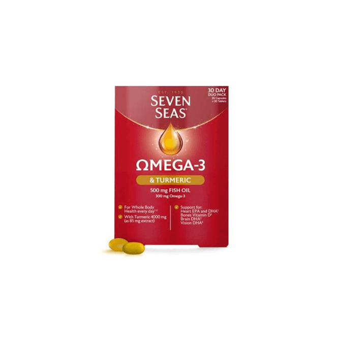 Seven Seas Omega-3 + Turmeric Duo pack 30+30 (Best before 31/07/2026)