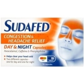 Sudafed Congestion And Headache Relief, Max Strength Capsules - 16