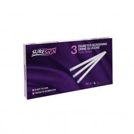 Suresign Diabetes Screening Urine Glucose Test Strips 3's