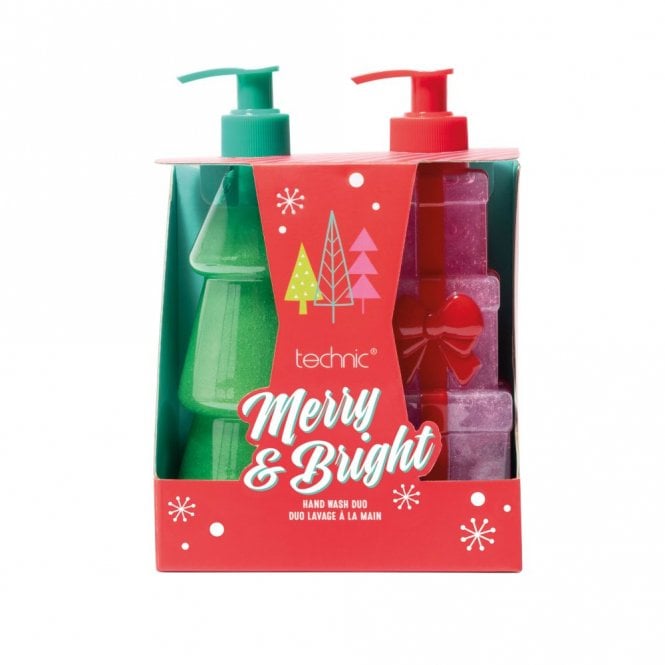 Technic Christmas Novelty Merry & Bright Hand Wash Duo Gift Set300ml Tree Hand Wash, 300ml Presents Hand Wash