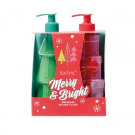 Technic Christmas Novelty Merry & Bright Hand Wash Duo Gift Set300ml Tree Hand Wash, 300ml Presents Hand Wash