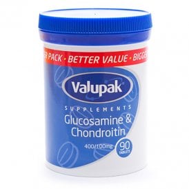 Valupak Glucosamine & Chondroitin 400/100Mg Capsules 90's