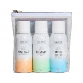 Voduz Jet, Set, Go Aerosol Travel Trio 75ml Defender, 75ml Prep Talk, 75ml Trend Setter