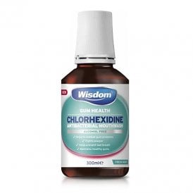 Wisdom Gum Health Chlorhexidine 0.2% Mint Anti Bacterial Alcohol Free Mouthwash 300ml